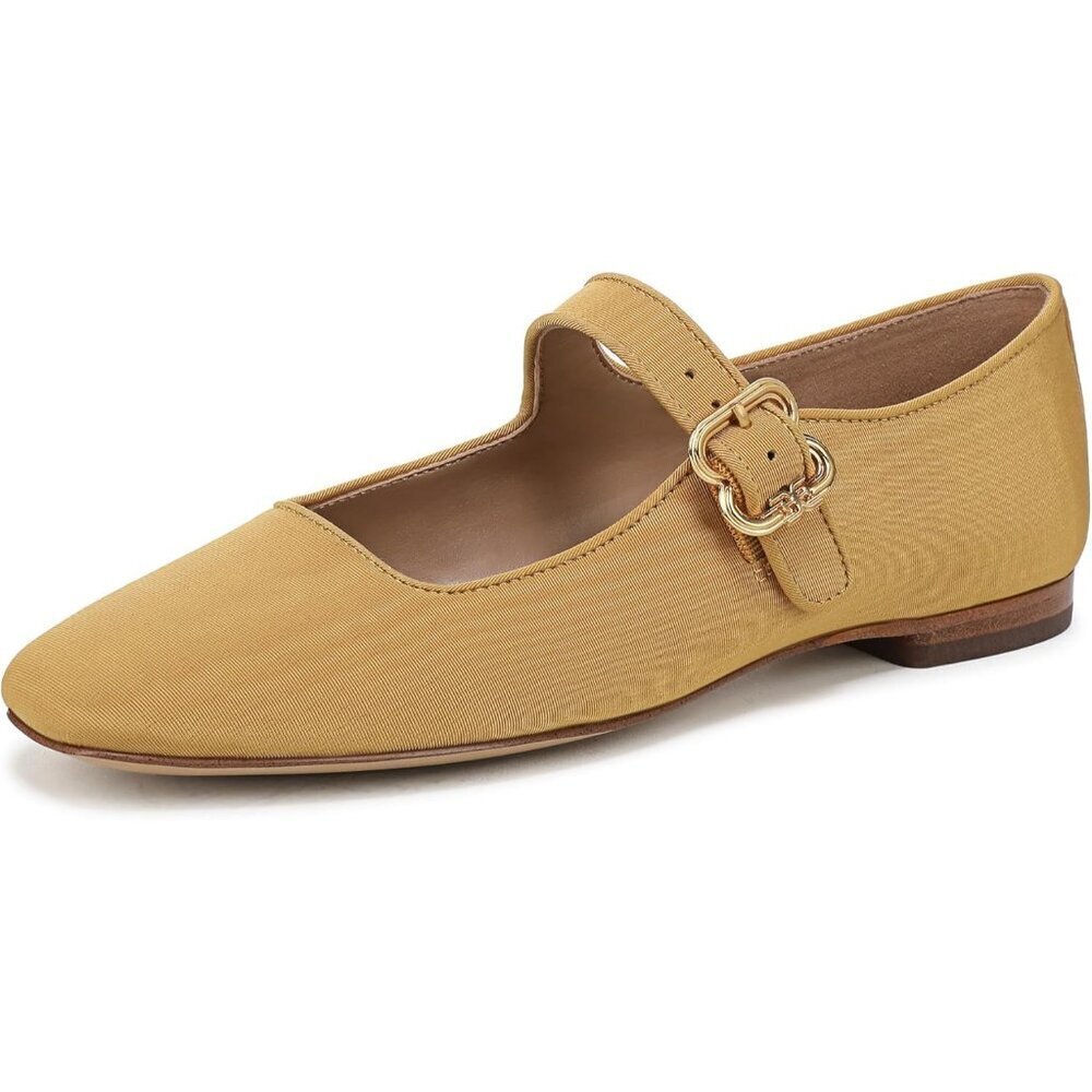 Sam Edelman Womens Deep Mustard Leather  Michaela Mary Jane Ballet Flat Shoes